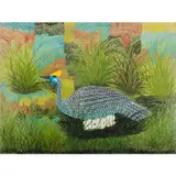Pintade couvant by Pili Pili Mulongoy, vers 1960, Huile sur panneau, sold Apr 2023