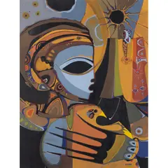 Yâ Sin, vers 1970s by Bocar Pathé Diong, Gouache sur papier, sold Apr 2023