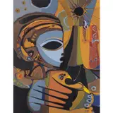 Yâ Sin, vers 1970s by Bocar Pathé Diong, Gouache sur papier, sold Apr 2023