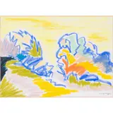 Sans titre (Paysage californien) by Clément Ouezzin Coulibaly, 1982, Pastel sur papier, sold Apr 2023