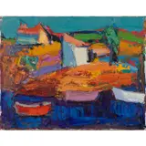 Le port de Carros by Pierre Ambrogiani, circa 1960, Huile sur toile, sold Mar 2023