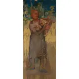 La femme au bouquet by Paul Rebeyrolle, Huile sur toile, sold Mar 2023
