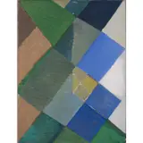 Composition bleue, verte et blanche by Alfréd Réth, 1969, Huile et sable sur toile, sold Mar 2023