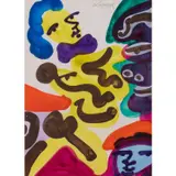 Visage de femme by Charles Lapicque, Gouache sur papier, sold Mar 2023