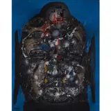 Portrait métaphysique du Bouddha by Ladislas Kijno, 1985, Acrylique et glycéro-spray sur papier froissé marouflé sur toile, sold Mar 2023