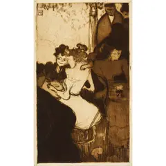 Le bar - 1893 by Armand Seguin, Eau-forte, aquatique et roulette en brun sur papier vergé, sold Jun 2023