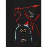 Sans titre (de Chile 11 septembre - 11 Latinoaméricains) - 1973 by Wifredo Lam, Sérigraphie sur papier vélin de Lana, à pleine page, sold Jun 2023