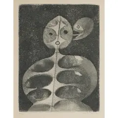 Figure - 1950 by Max Ernst, Eau-forte et aquatinte sur papier vélin, sold Jun 2023