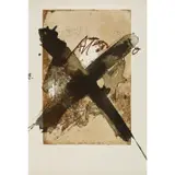 Lettres rouges et croix - 1976 by Antoni Tàpies, Aquatinte et lithographie sur papier vélin d’Arches, sold Jun 2023