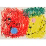 Le lézard aux plumes d'or (1ère version, planche IV) - 1967 by Joan Miró, Lithographie sur papier japon nacré, sold Jun 2023