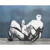 Reclining Mother and Child with Grey Background - 1982 by Henry Moore, Lithographie sur papier vélin T. H. Saunders, sold Jun 2023