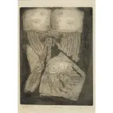 Vierge obstinée - 1953 by Asger Jorn, Eau-forte sur papier vélin, sold Jun 2023