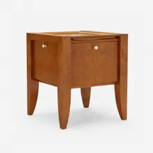 Bar cabinet by Art Déco, c. 1925, burl veneer, etched glass, plastic, sold Jan 2023