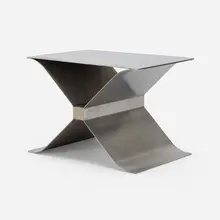 Stool by Francois Monnet, c. 1969, chrome-plated steel, sold Jan 2023
