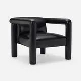 Armchair by Modern, c. 1980, leather, sold Jan 2023