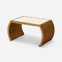 Coffee table by Modern, c. 1970, brass, shagreen, sold Jan 2023