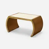 Coffee table by Modern, c. 1970, brass, shagreen, sold Jan 2023