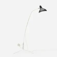 Floor lamp by Bernard Schottlander, c. 1956, enameled steel, enameled aluminum, sold Jan 2023