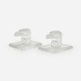 Tete D'Aigle car mascot bookends, pair by René Lalique, crystal, sold Jan 2023