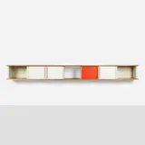 Wall-mounted cabinet by Charlotte Perriand, c. 1955, ash, enameled steel, sold Jan 2023