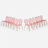 Zig Zag chairs from L'est Parisien, set of twelve by Fernando and Humberto Campana, 2001, plastic tubing, powder-coated steel, sold Jan 2023