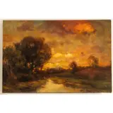 River landscape with fisherman by Charles P. Appel, Oil on canvas, offered Jul 2026