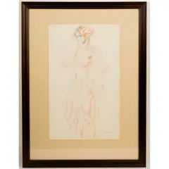Nude Study by William Sommer, Ink and conté crayon, offered May 2026