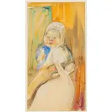 Study of Infant by William Sommer, Pencil watercolor, offered May 2026