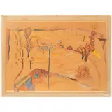 Landscape with Houses by William Sommer, 1939, Ink and watercolor, offered May 2026