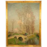 Le Petit Pont (Bourgogne) by Marcel Adolphe Bain, Oil on Canvas, offered Jan 2026