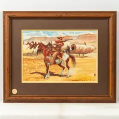 Western Scene with Cowboy by William Nelson, Watercolor,Signed and dated '79 lower right., offered Jan 2026