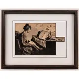 Mili at the Piano by Jan Václav Mrkvička, Ink and pencil on paper, offered Dec 2025