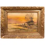 Shoreline with Sailboats by Henry Sheppard, Oil on board, offered Dec 2025