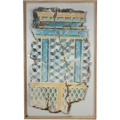 Untitled Fresco (Blue wall fragment), 1986,Fresco painting by Peter Saari, acrylic and plaster on wood,Signed on verso.H: 77 W: 46 D: 6 in., offered Dec 2025
