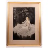 Lilies, 1934,Etching by Louis Icart, Drypoint,Signed lower right., offered Oct 2025