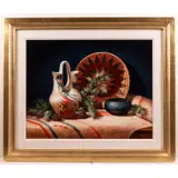From Enduring People by Sue Krzyston, 1992, Oil on canvas,Signed lower right. Signed, offered Oct 2025