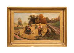 The Harvest by Adolf Baumgartner, oil on canvas, sold Jan 2026