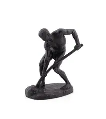 Le Terrassier" aka "A la terre!" - 1890 by Alfred Boucher, bronze sculpture, sold Jan 2026