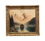 Garmisch" Mountain Landscape - mid 20th century by Elsbeth Huther, oil on canvas, sold Jan 2026