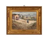Untitled - Village Landscape Scene by G. Curti, oil on canvas, sold Jan 2026
