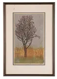 Early Spring" - late 20th century by James Kirby, woodblock on paper, sold Feb 2026