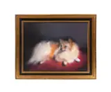 Pomeranian" - circa 1980s by John de la Vega, pastel on paper, sold Feb 2026