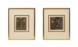 Untitled - Pair of Floral Etchings by Brigitte Coudrain, circa 1970s, etching and aquatint, sold Feb 2026