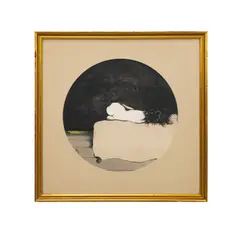 Untitled - Sleeping Girl on Bed - 1968 by Bruno Bruni, lithograph on paper, sold Feb 2026