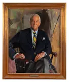 George Watts Hill" - 1987 by Girgis Shehata, oil on canvas, sold Feb 2026