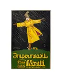 Impermeabili Moretti" (Waterproof Moretti) - 1921 by Achille Mauzan, lithograph on paper, sold Feb 2026