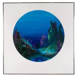 Fiji Fish Tondo" - late 20th century by Bob Rankin, acrylic on paper, sold Feb 2026
