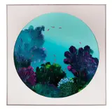 Fiji Fish Tondo" - late 20th century by Bob Rankin, acrylic on paper, sold Feb 2026