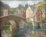 painting "Dinan by Hildegarde Hamilton, oil on canvas, sold Jan 2024