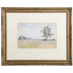 Untitled by Blanche Baker, watercolor "In the Fields", sold Jan 2024